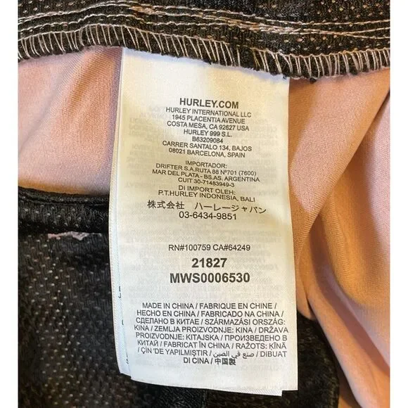 EUC Hurley Shorts Mens 30 Pink Salmon Board Shorts Flat Front Tie Stretch Drifit - Picture 5 of 5